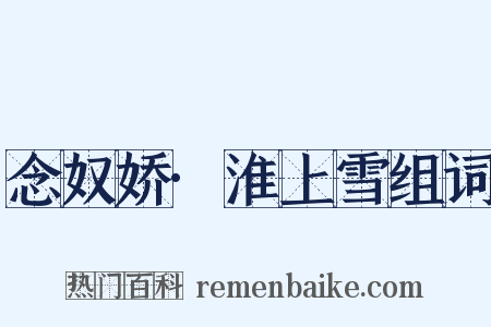 念奴娇·淮上雪组词是什么意思的图片